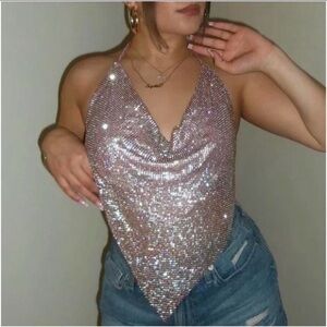 Halter Top Rhinestone Sparkle